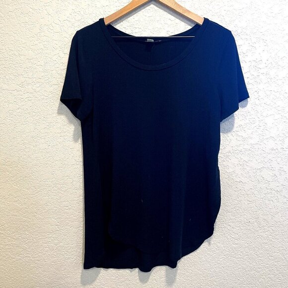 Halogen Black Scoop Neck Short Sleeve Tee Shirt Small - Picture 1 of 4